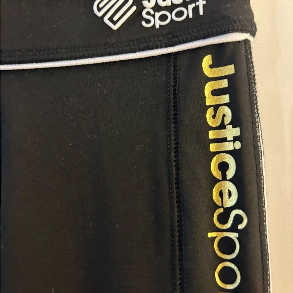 Justice Black & White Girls' Athletic Leggings Sz S 7/8